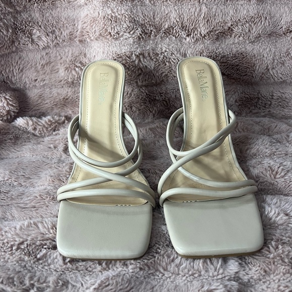 Nude Square Toe Prom Heels - Picture 3 of 5